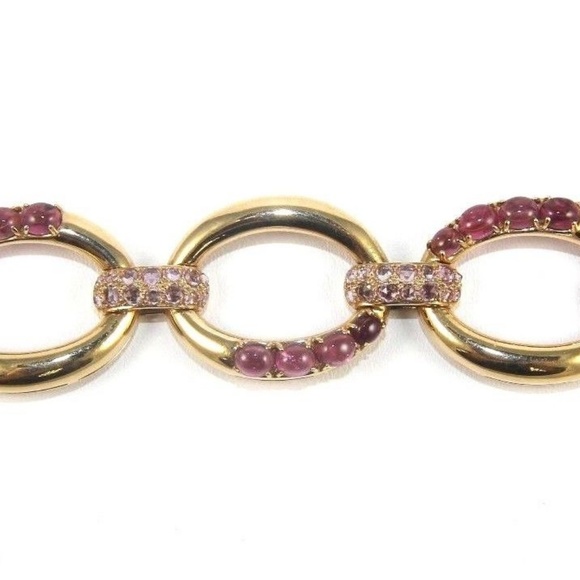 Some of our fav necklace stacking pieces! #neckmess  Pink Tourmaline Diamond Tennis Bracelet RG 9.80Ct